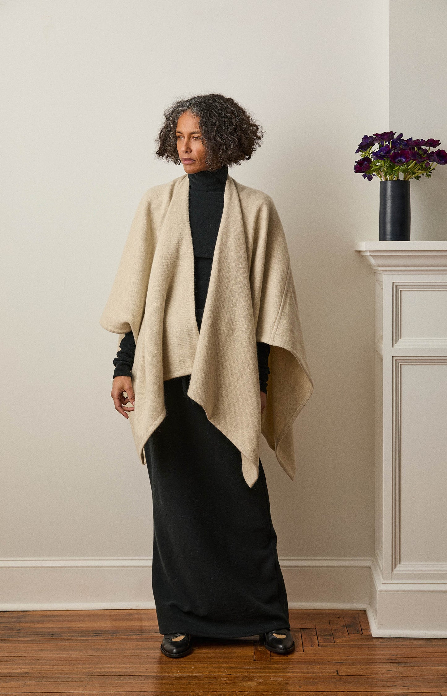 Natural Yak White Seamed Cape