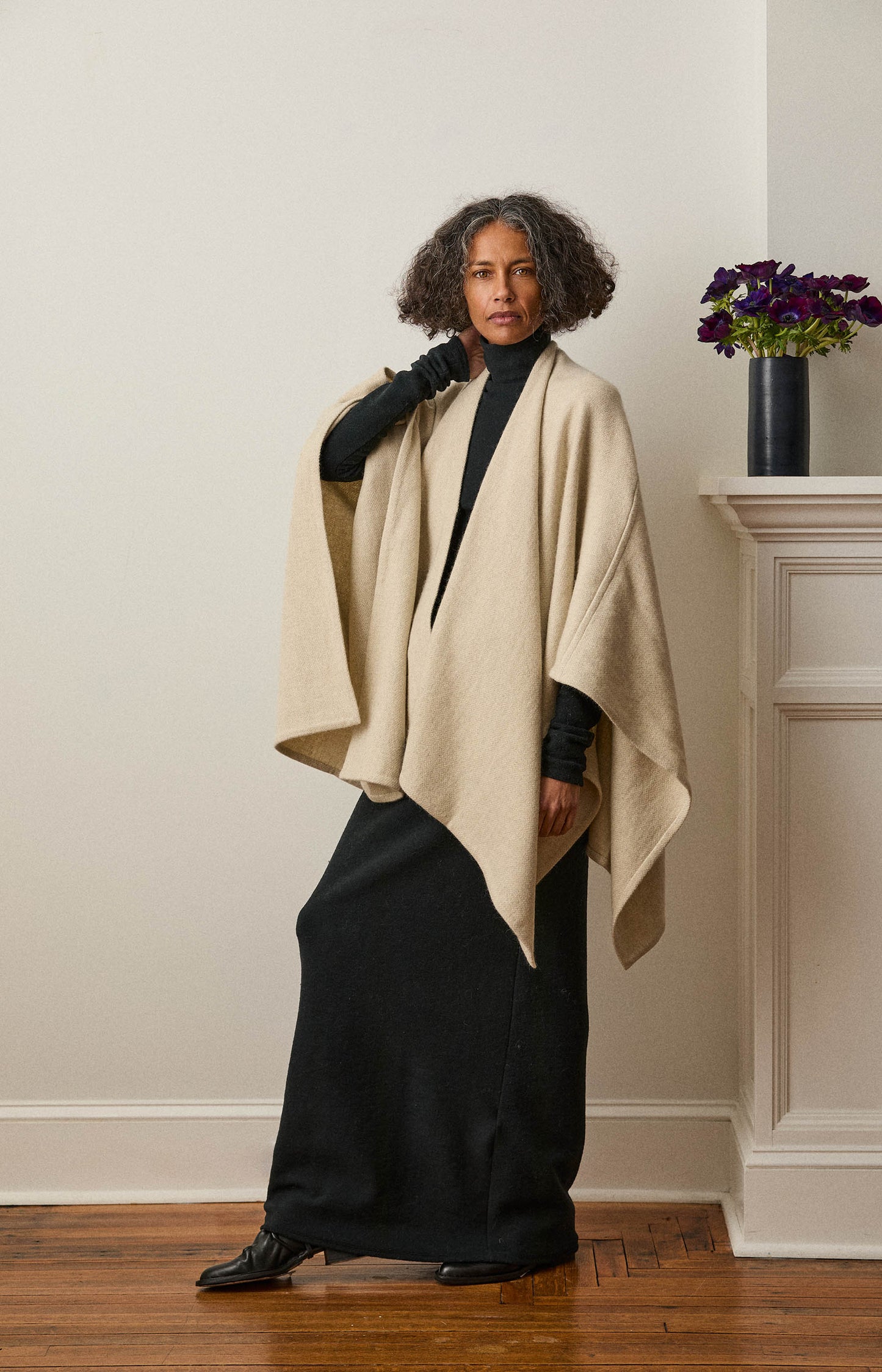 Natural Yak White Seamed Cape