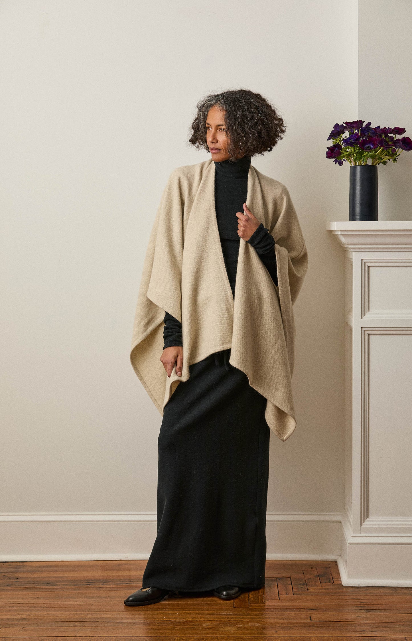 Natural Yak White Seamed Cape