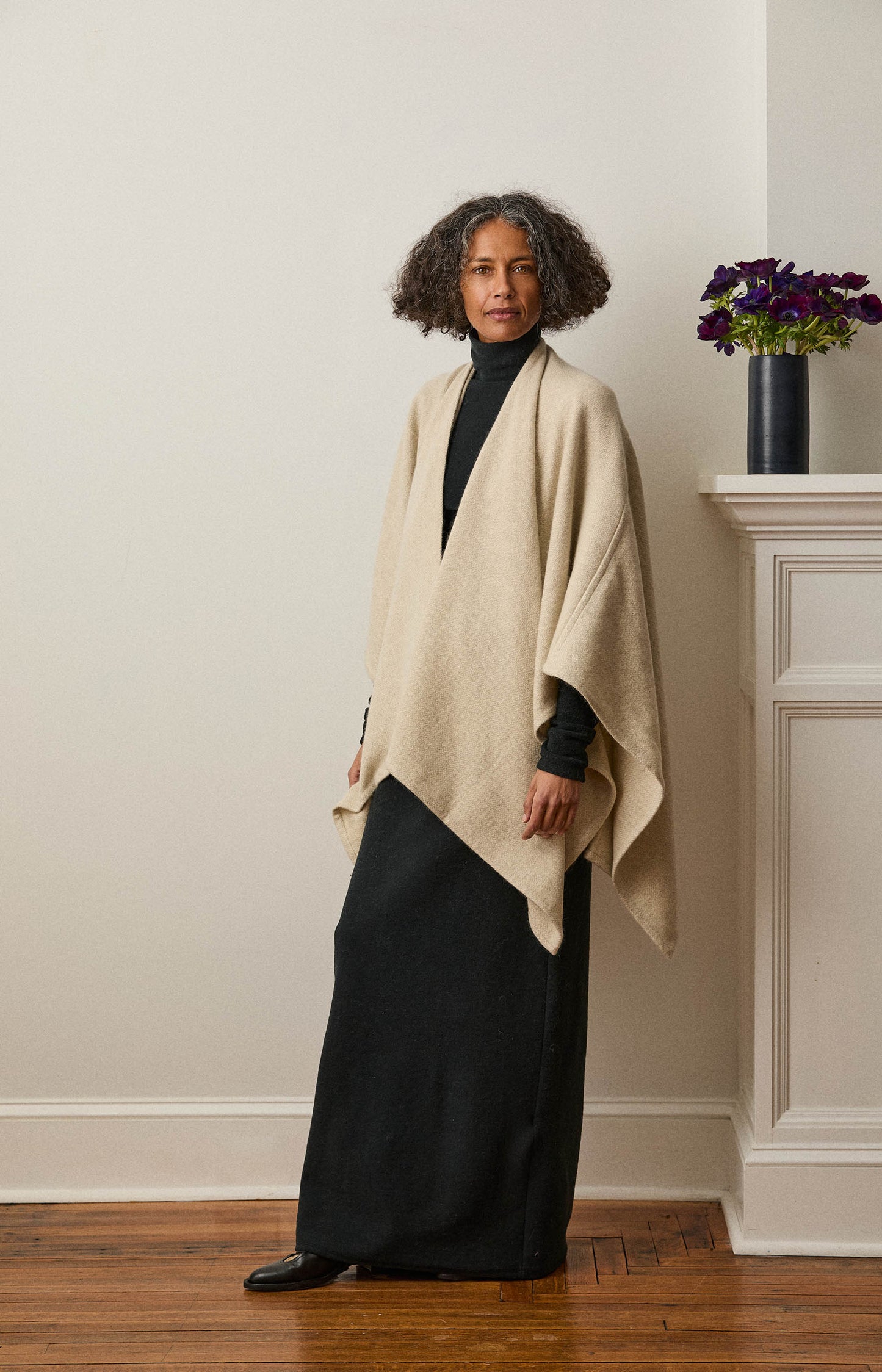 Natural Yak White Seamed Cape