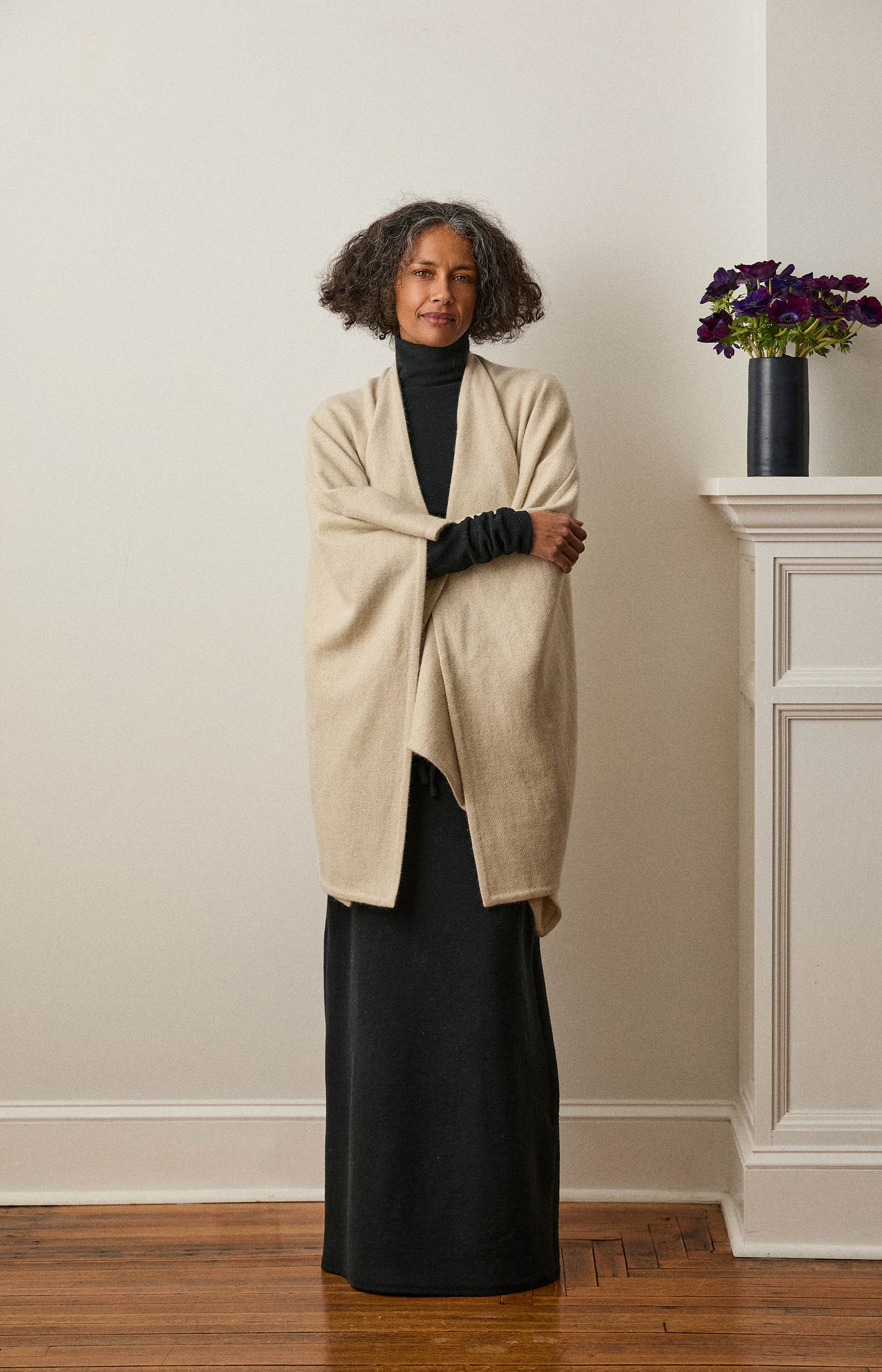 Natural Yak White Seamed Cape