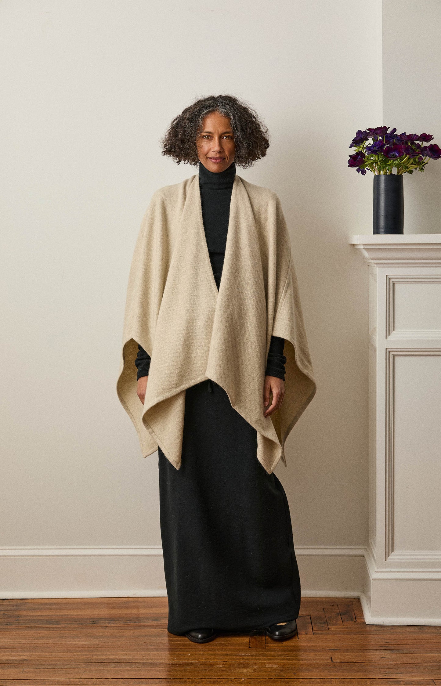 Natural Yak White Seamed Cape
