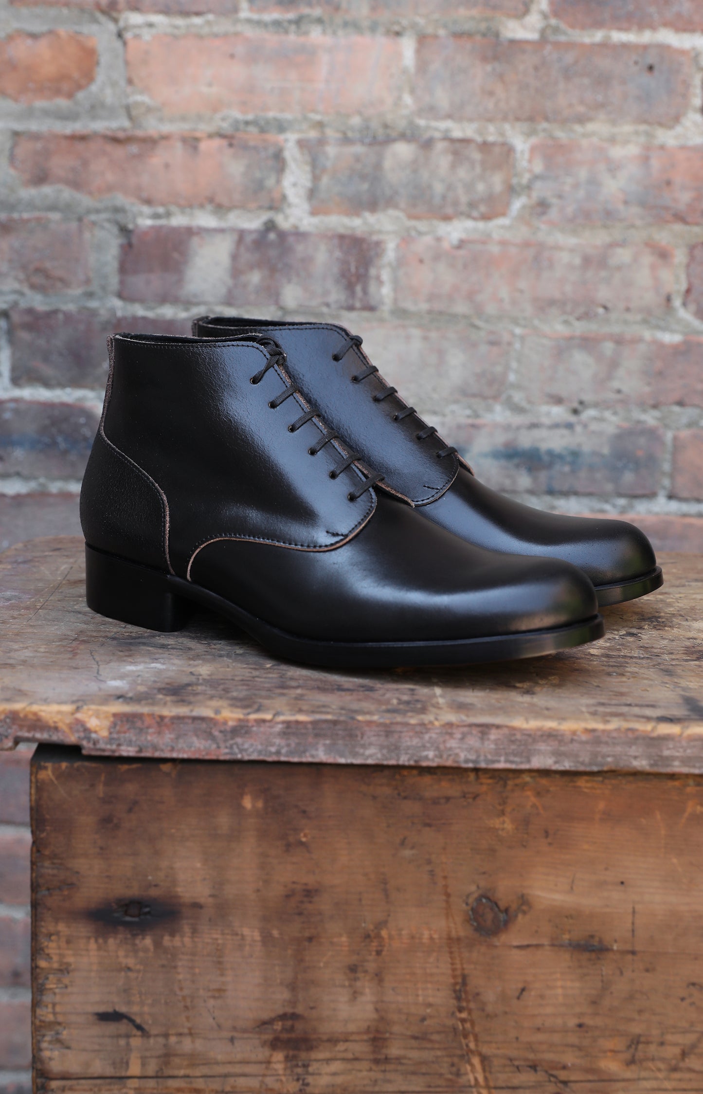 Black Brown Black Leather Work Boots