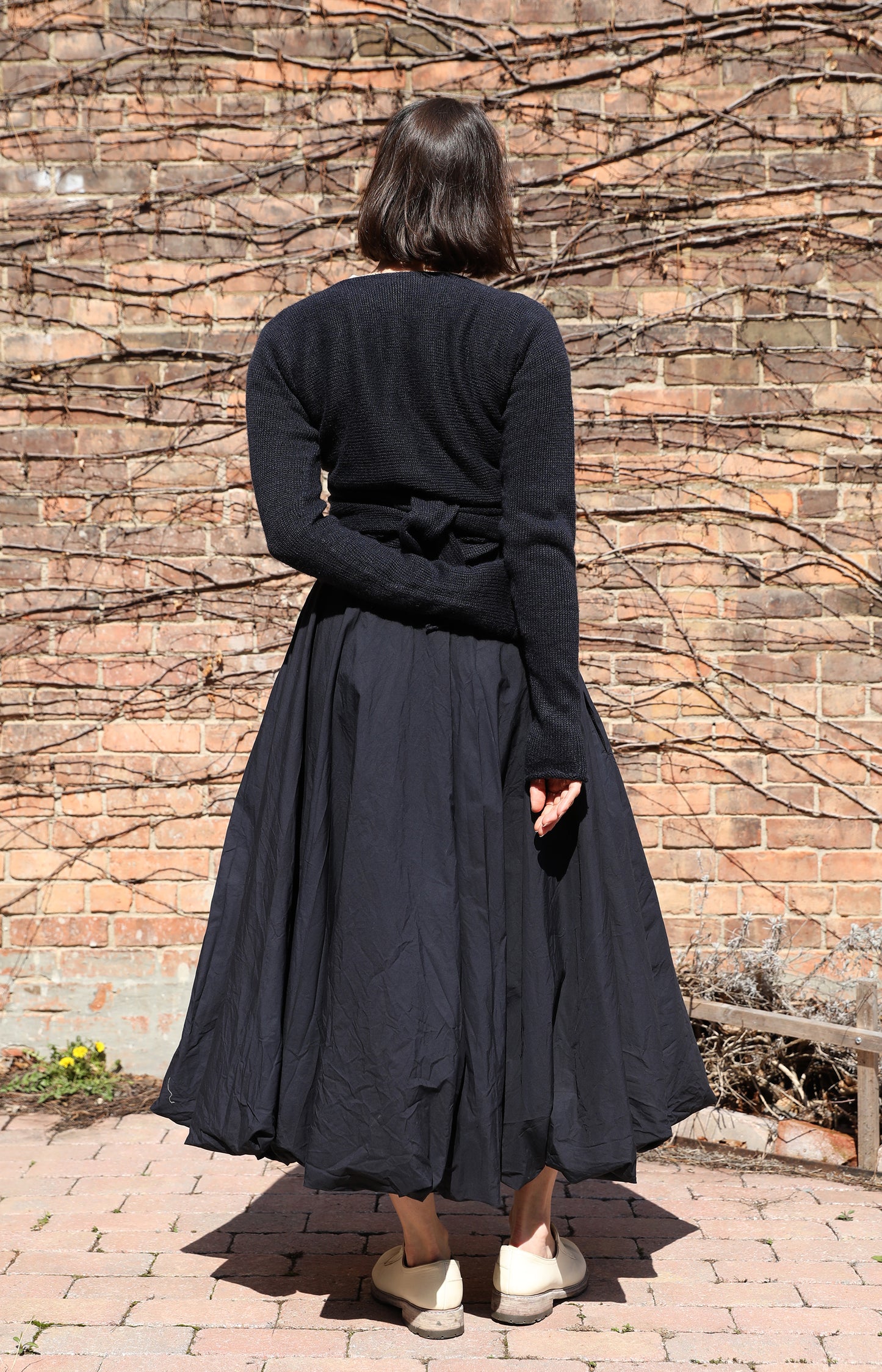 Navy Calla Cotton Skirt