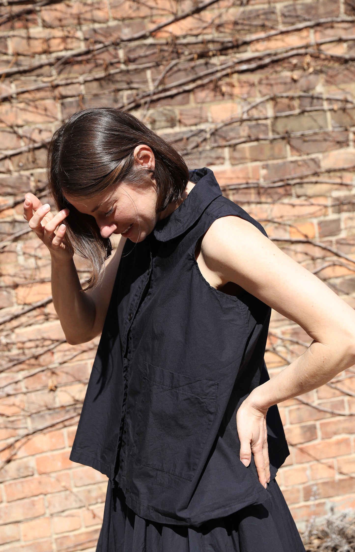 Navy Cotton NDTS Top