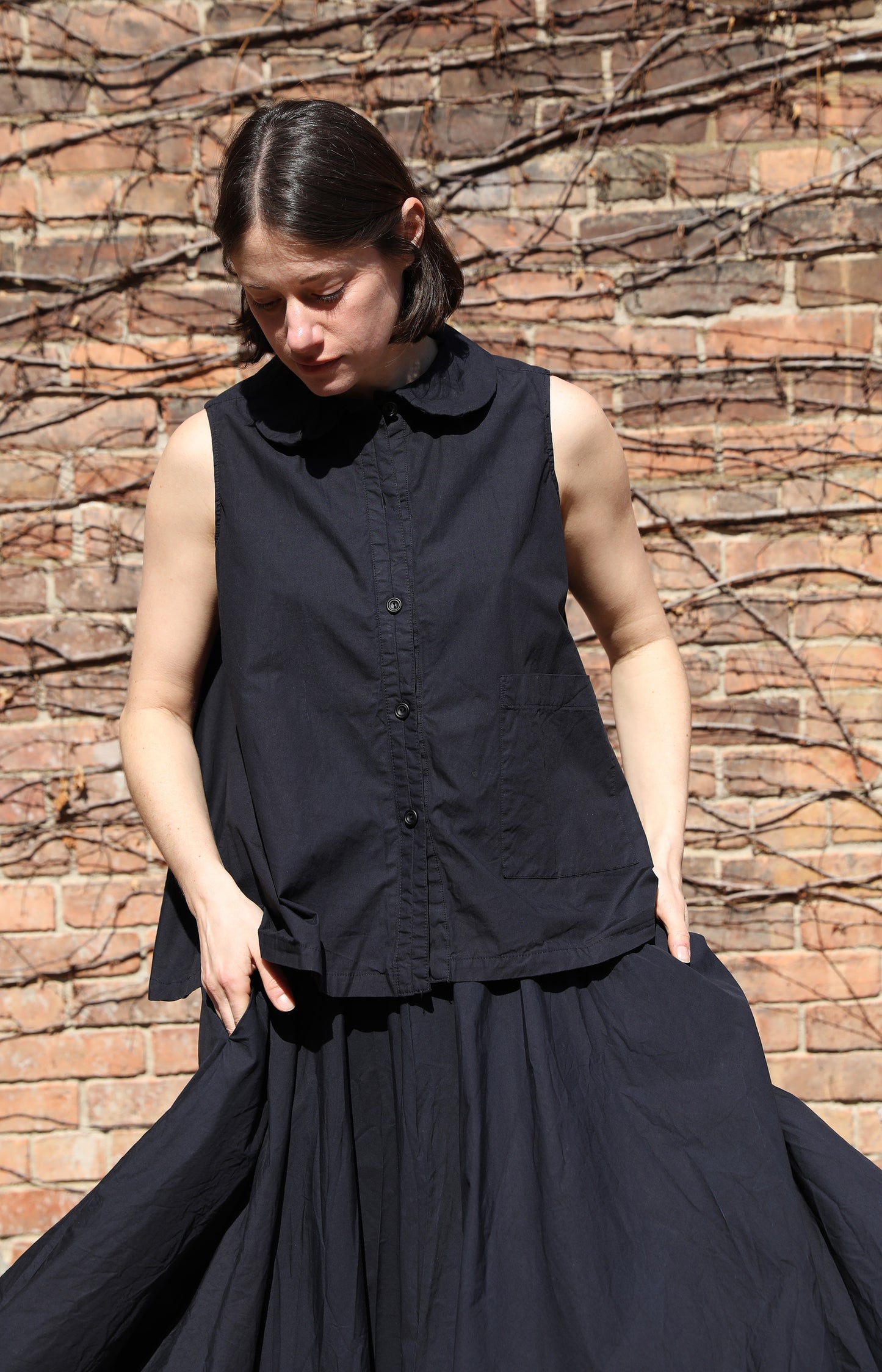 Navy Cotton NDTS Top