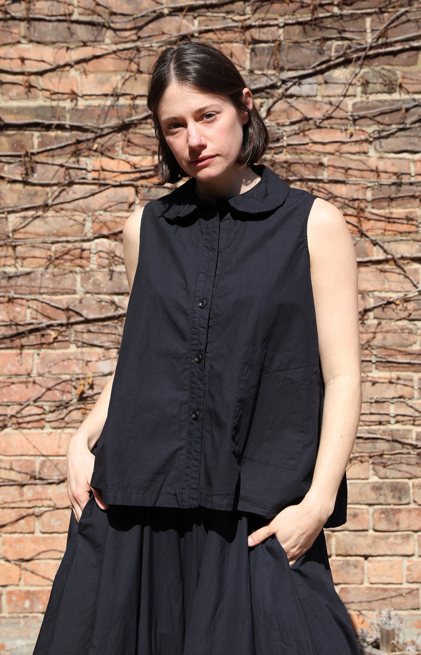 Navy Cotton NDTS Top