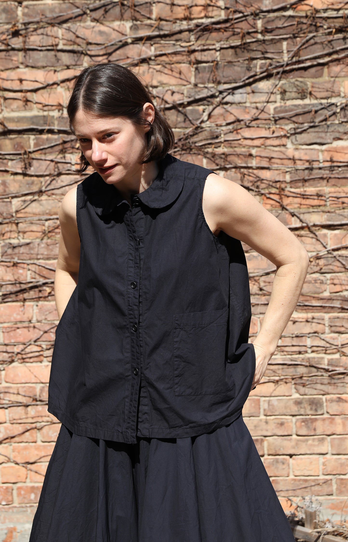 Navy Cotton NDTS Top