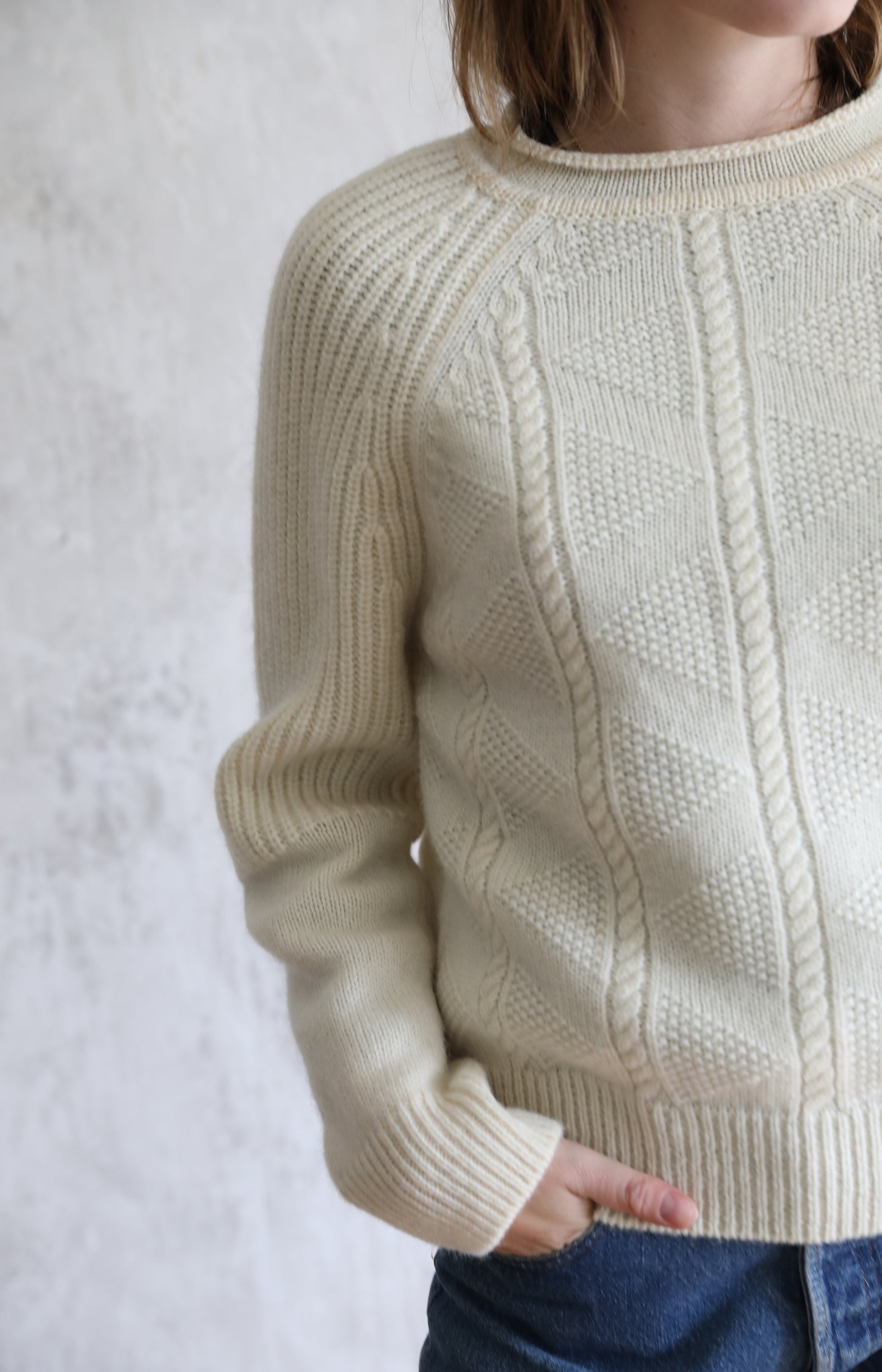 Ivory Shetland Wool Sweater