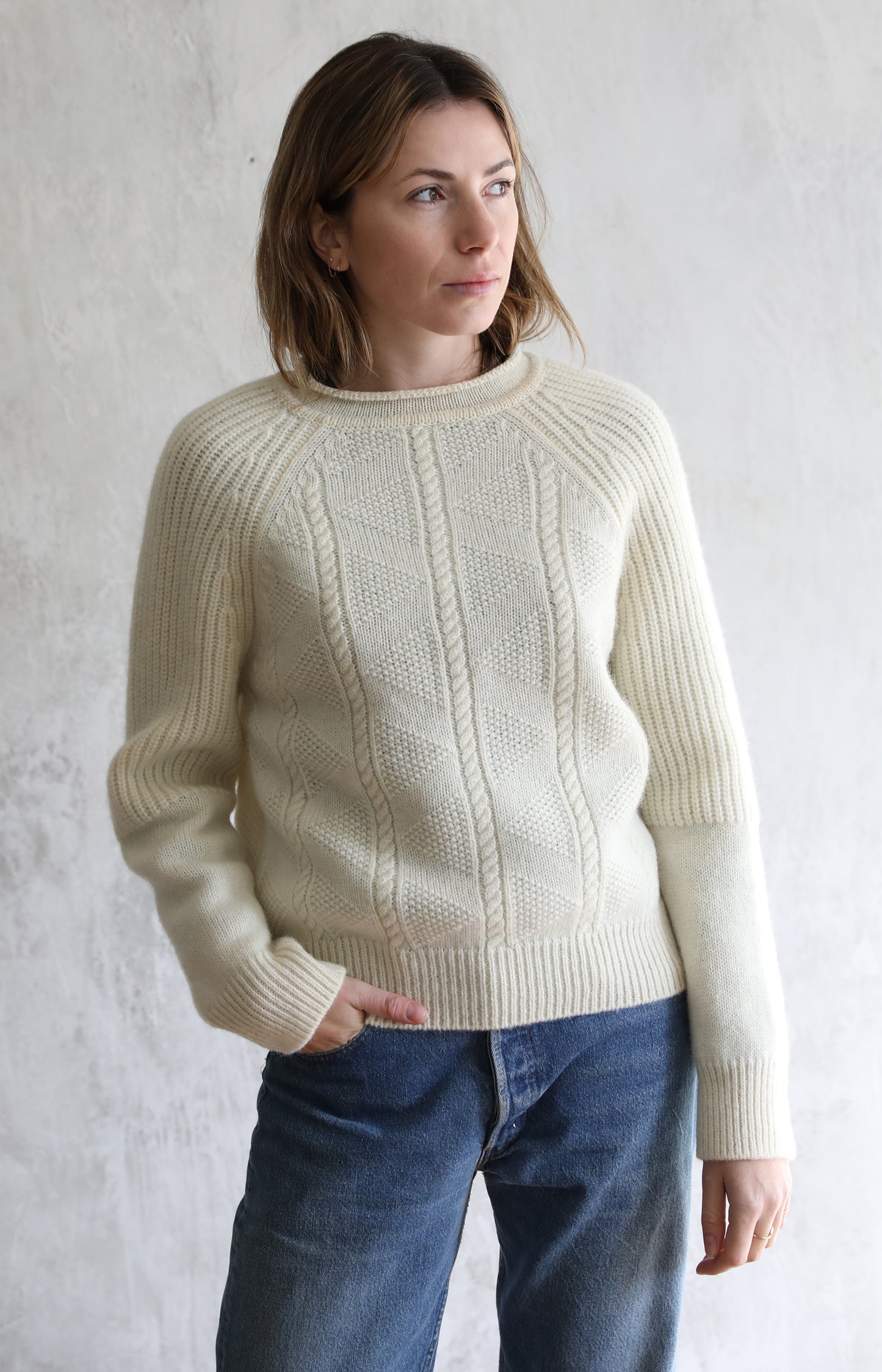 Ivory Shetland Wool Sweater