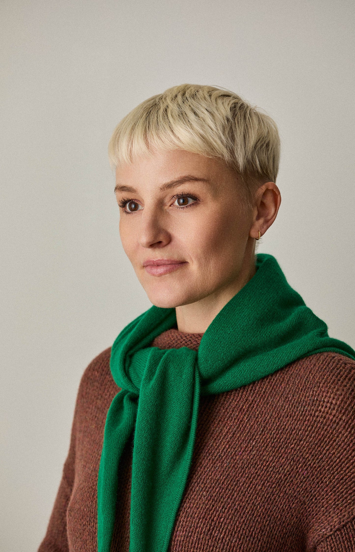 Green Cashmere Triangle Scarf