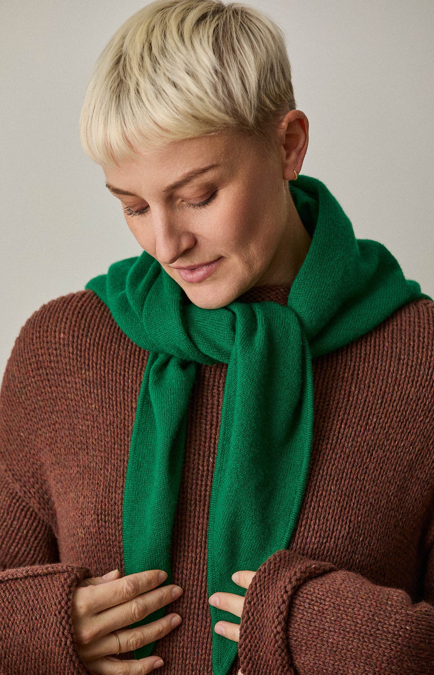 Green Cashmere Triangle Scarf