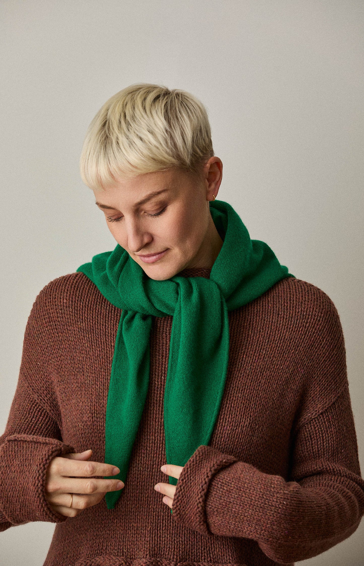 Green Cashmere Triangle Scarf