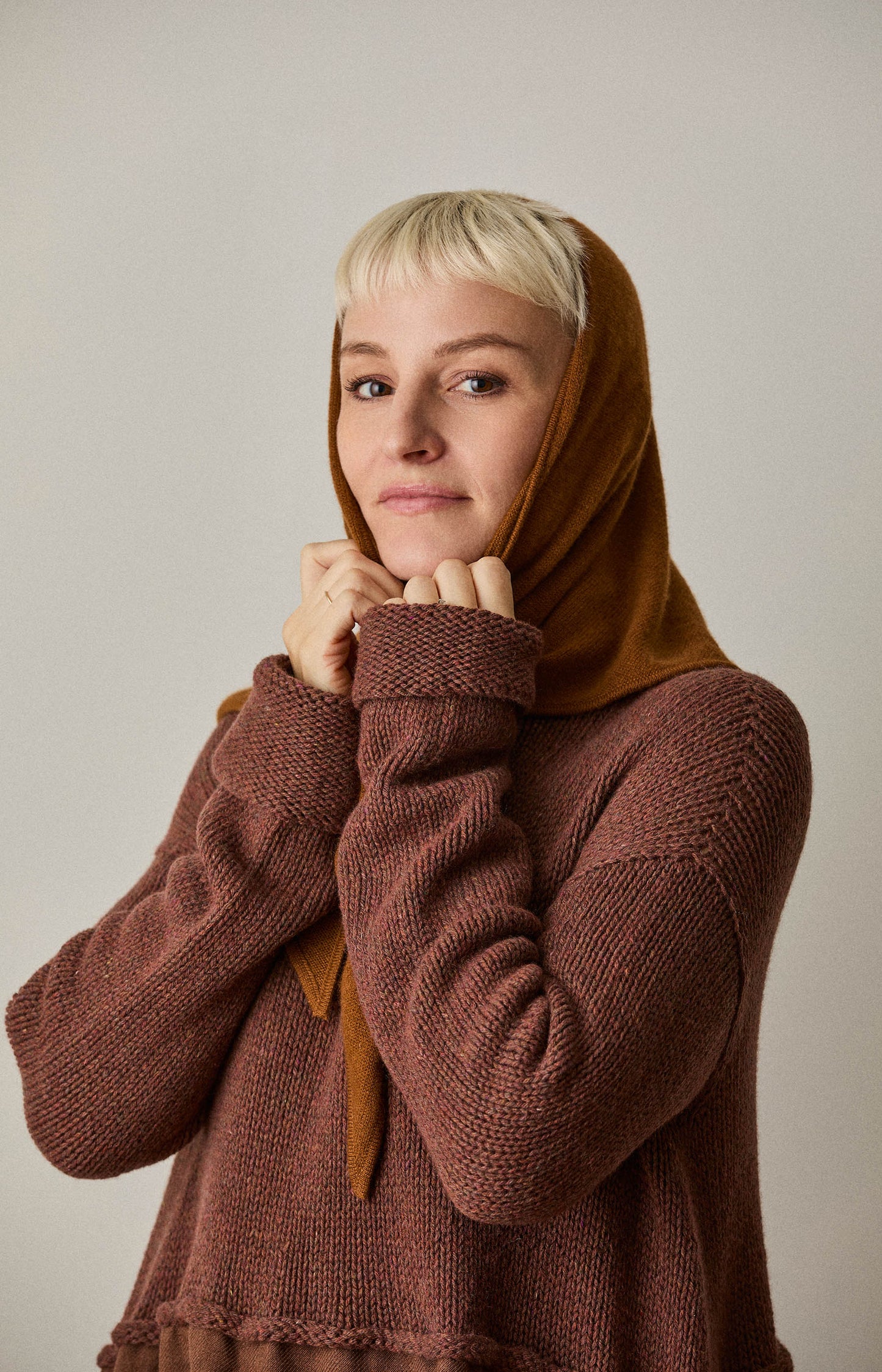 Rust Cashmere Triangle Scarf