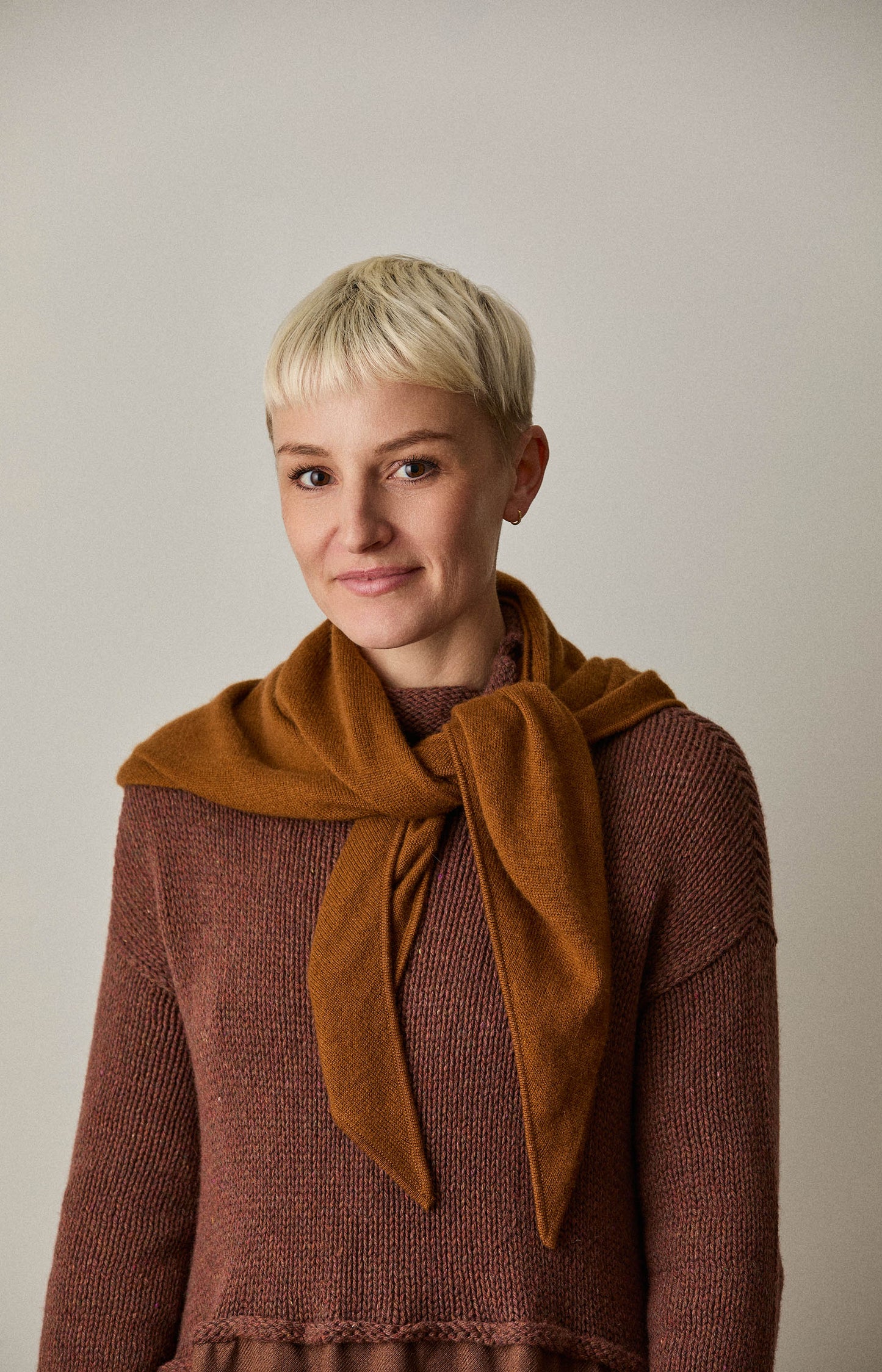 Rust Cashmere Triangle Scarf