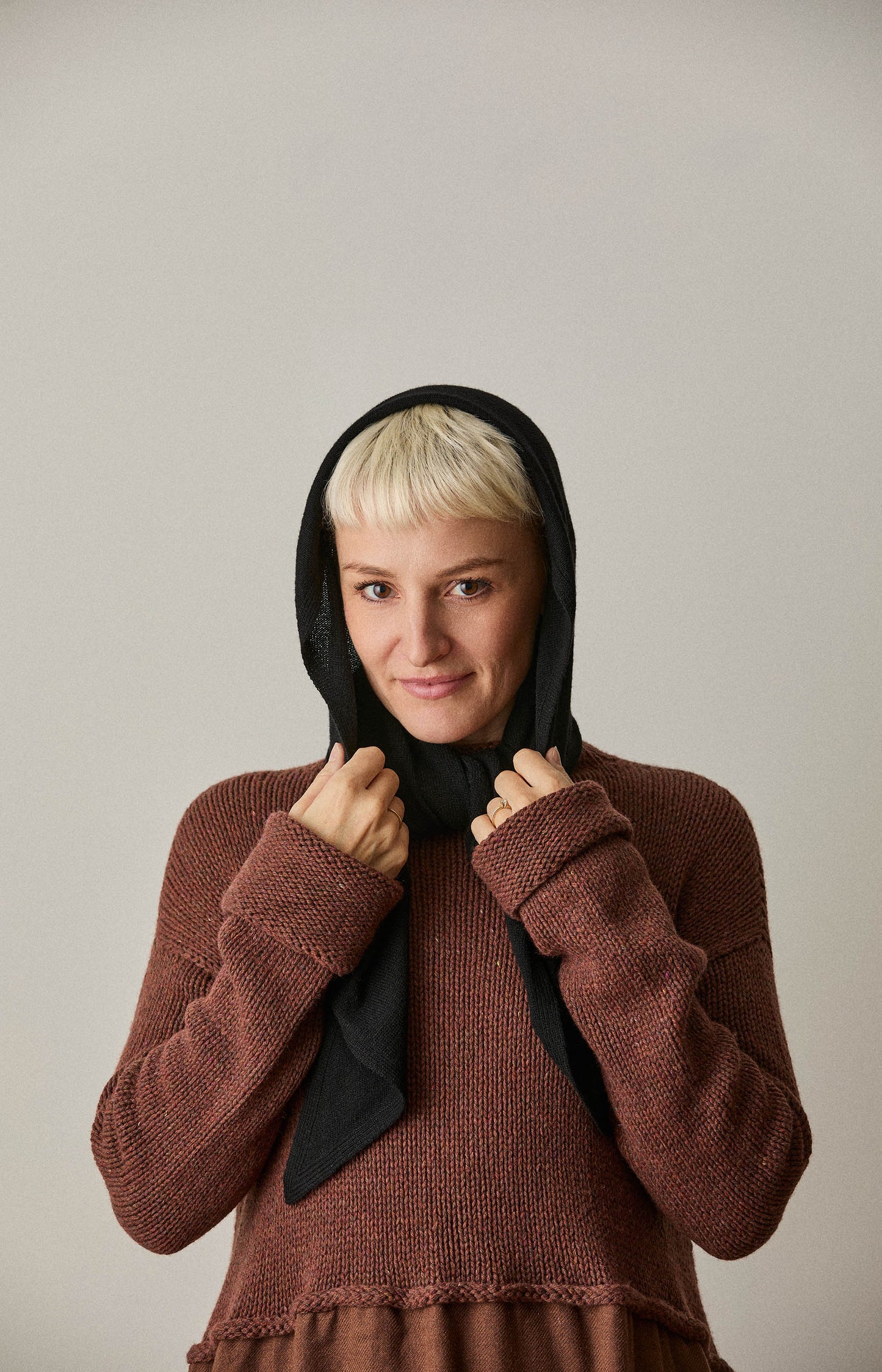 Black Cashmere Triangle Scarf