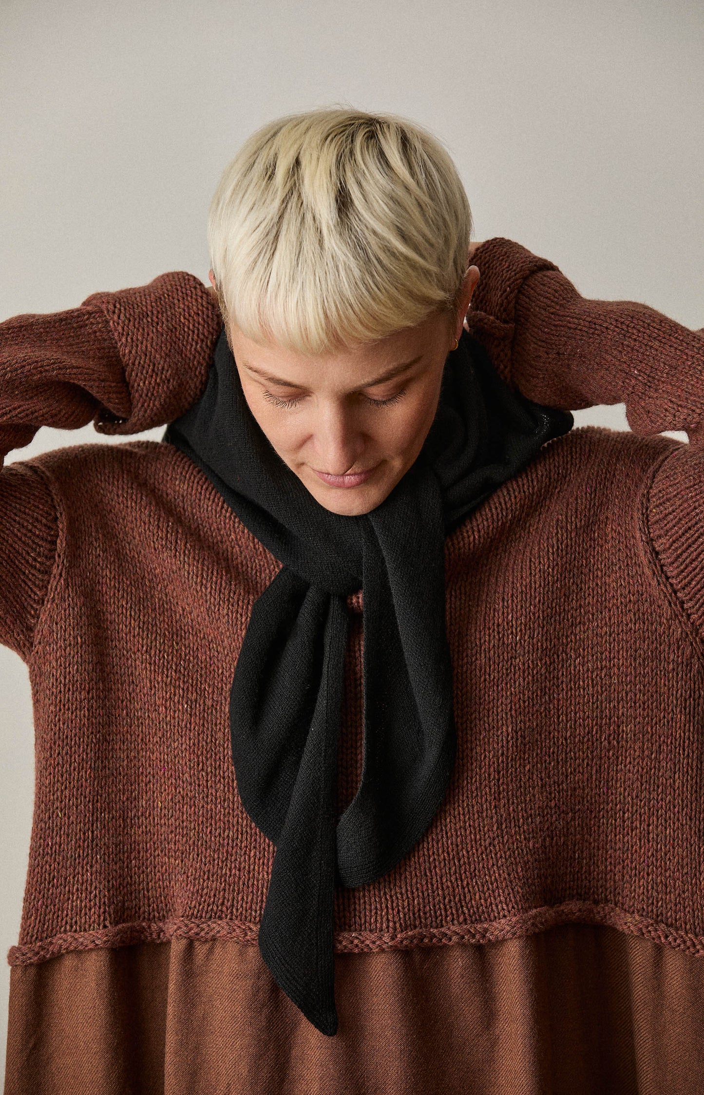 Black Cashmere Triangle Scarf