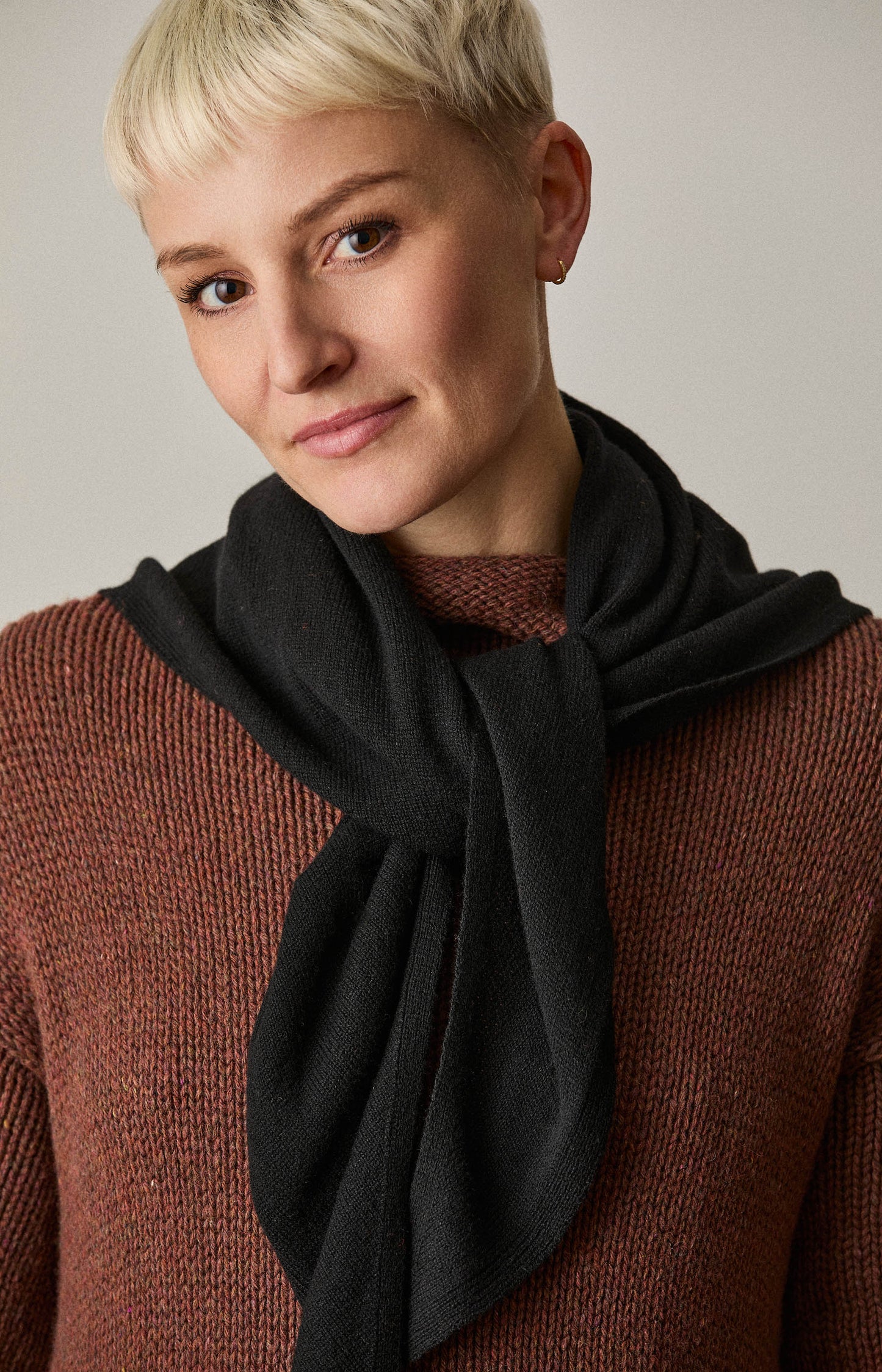 Black Cashmere Triangle Scarf