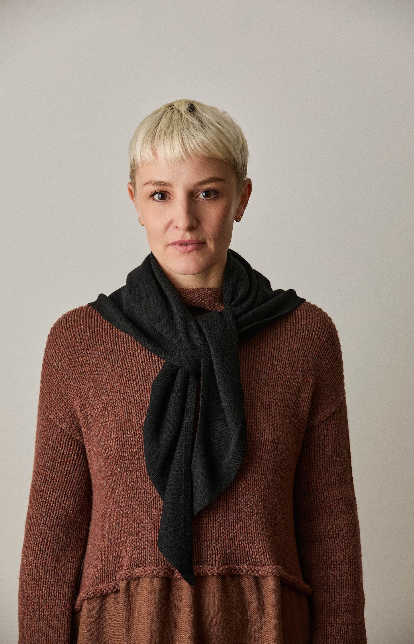 Black Cashmere Triangle Scarf