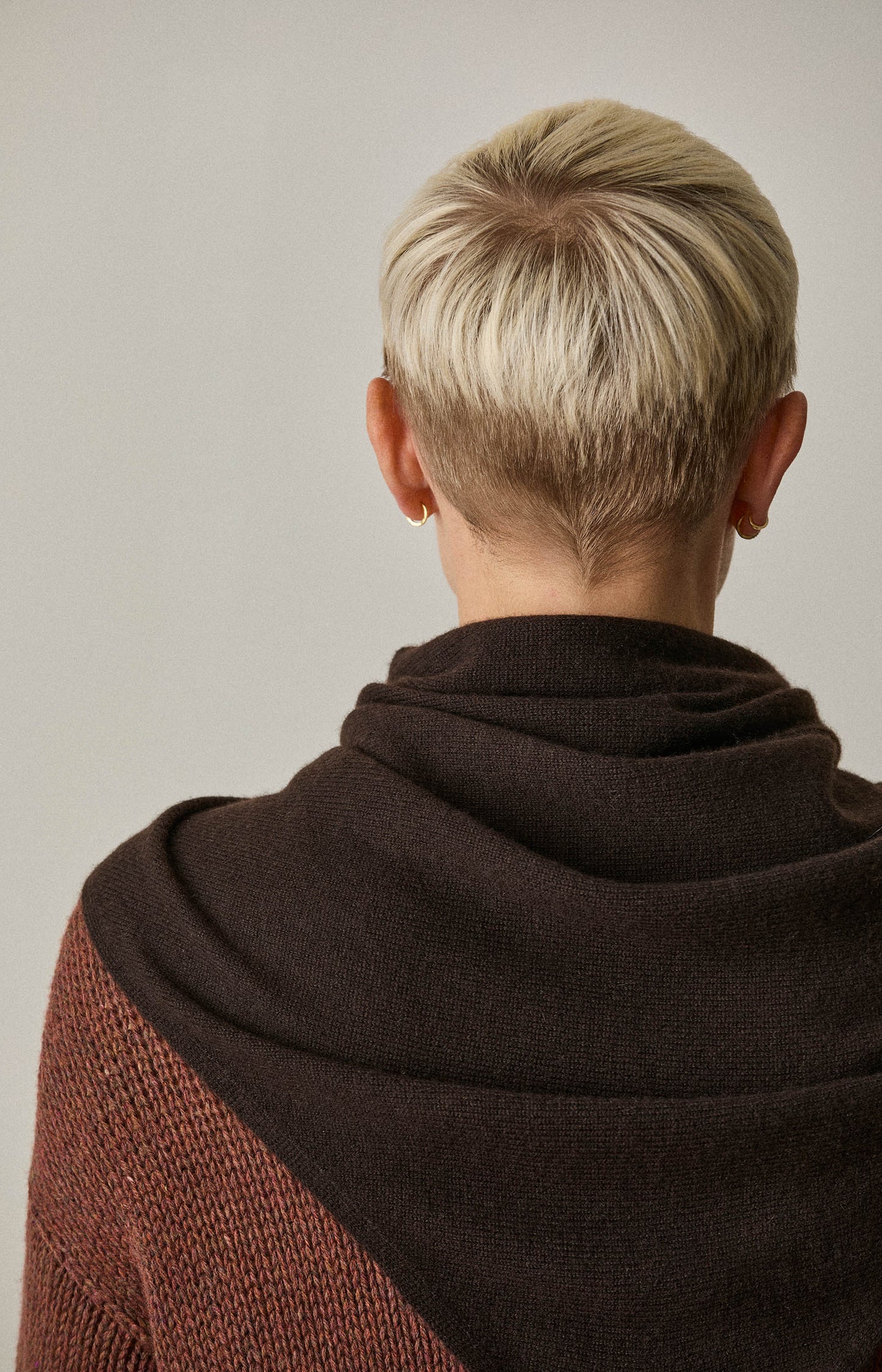 Dark Brown Cashmere Triangle Scarf