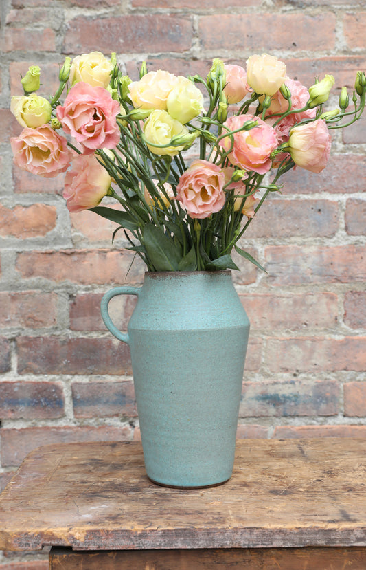 Large Matte Green One Handled Vessel