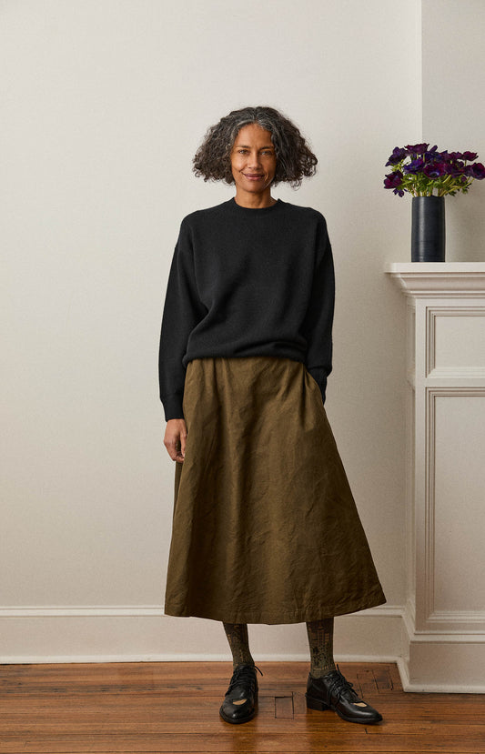 Khaki Cotton Jeany Skirt