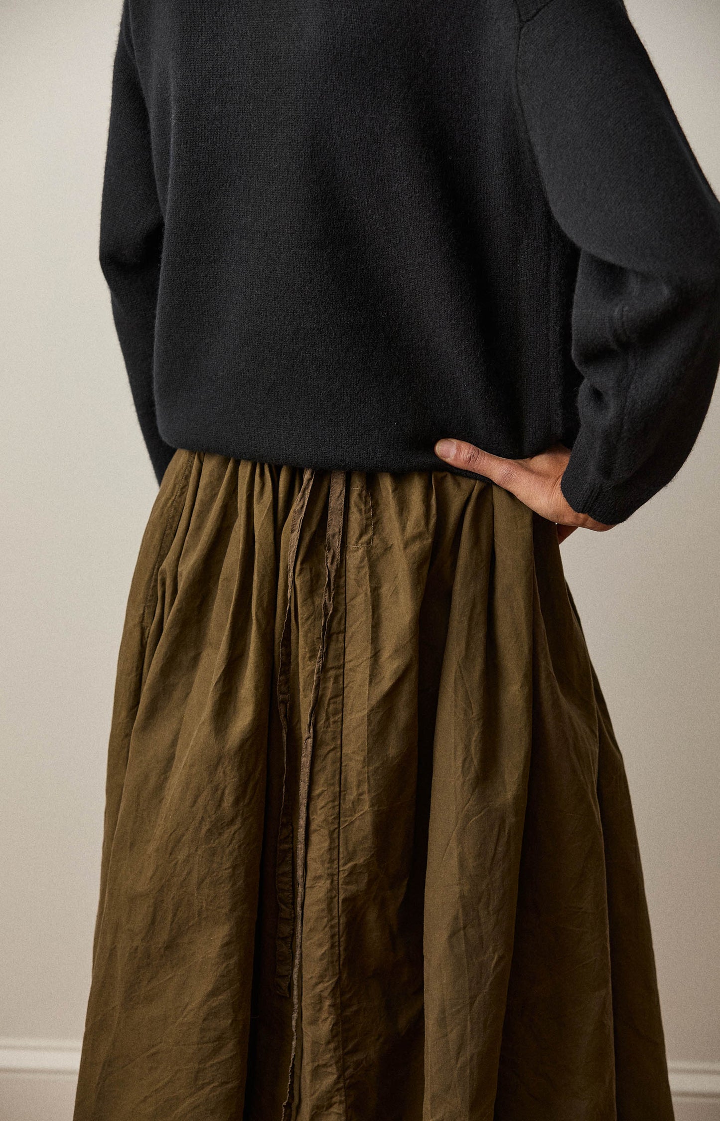 Khaki Cotton Jeany Skirt