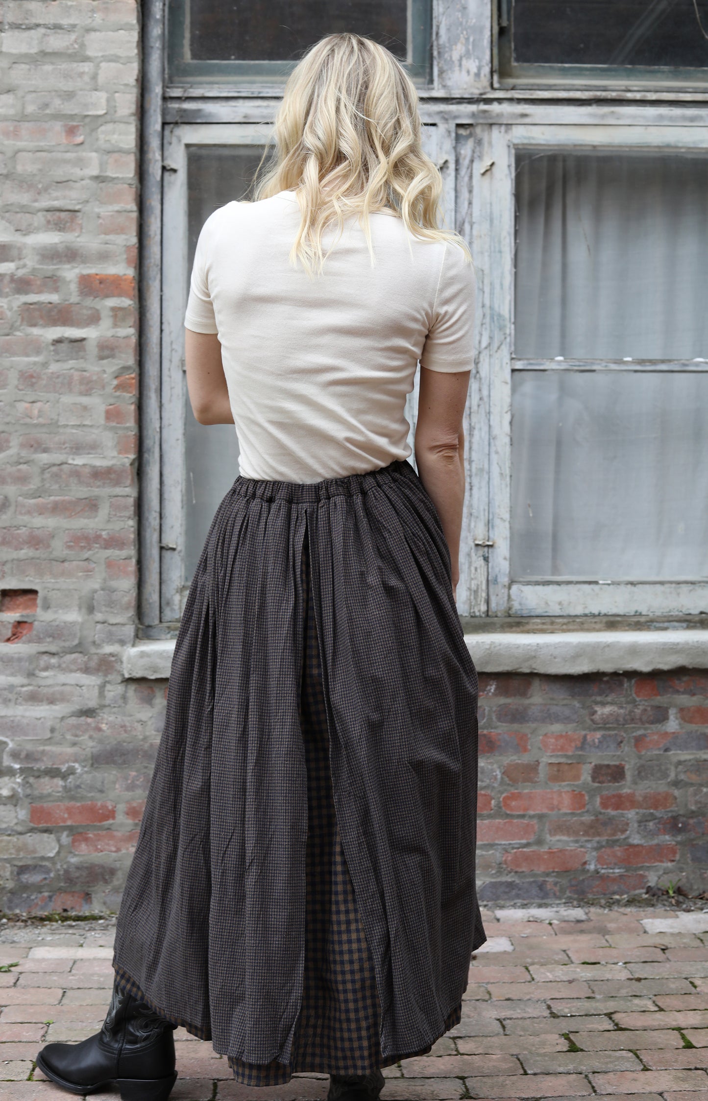 Double Layer Skirt Check Skirt