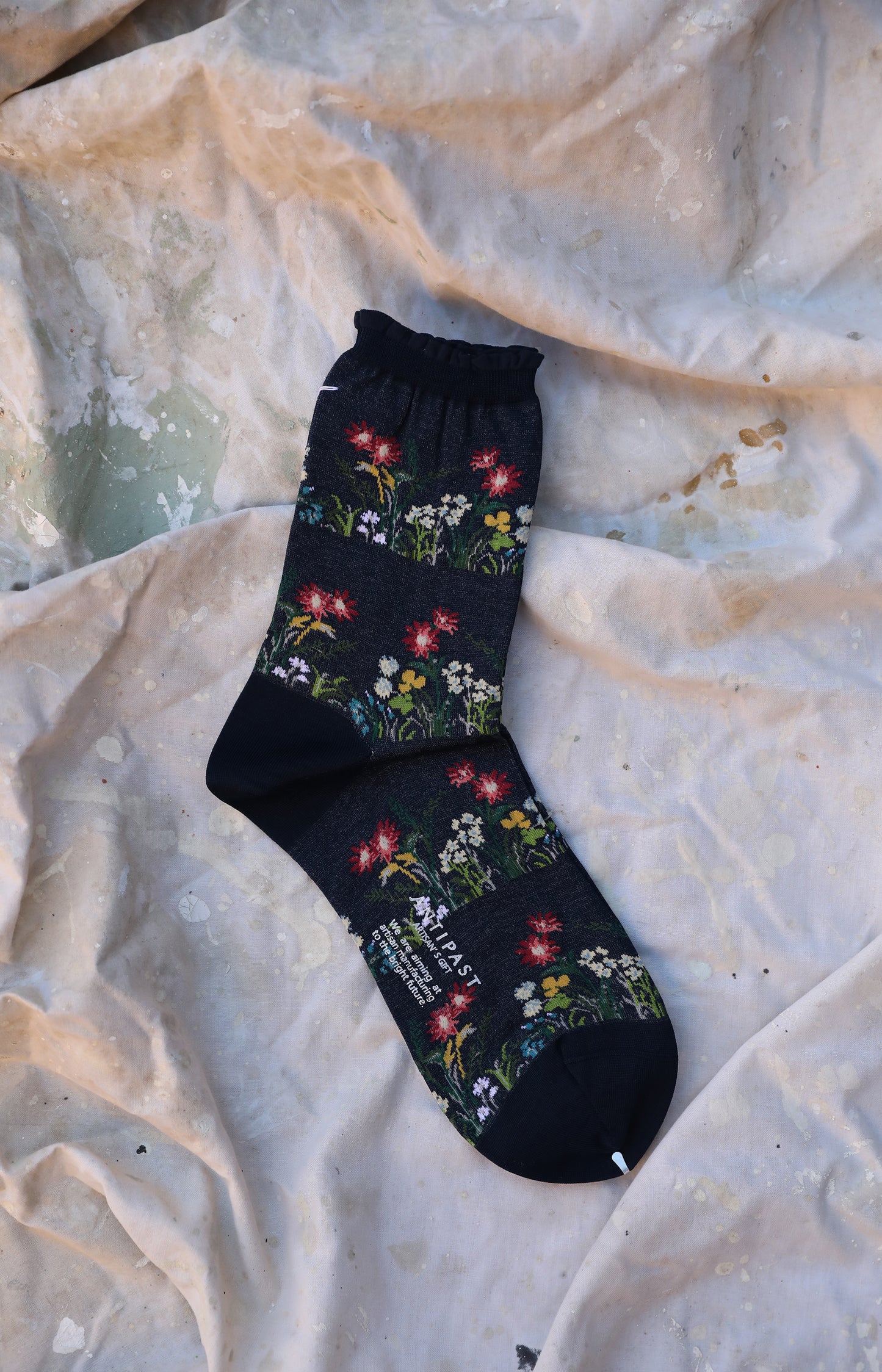 Navy Wild Flowers Socks