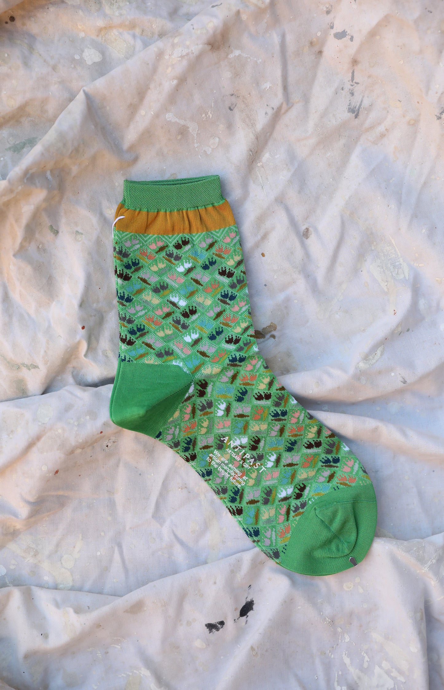 Green Dancing Tulips Socks