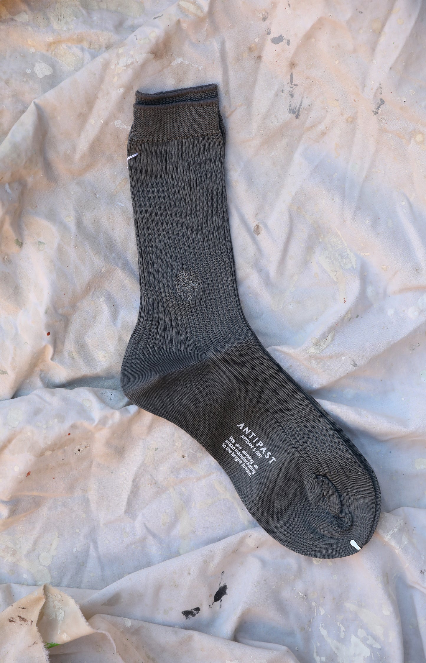 Grey Embroidery Socks