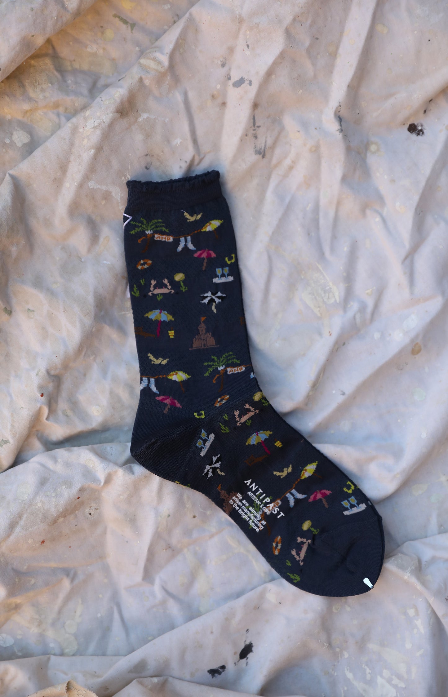 Navy Summer Beach Socks