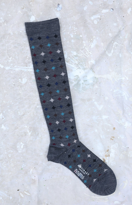 Grey Diamond Compression Socks