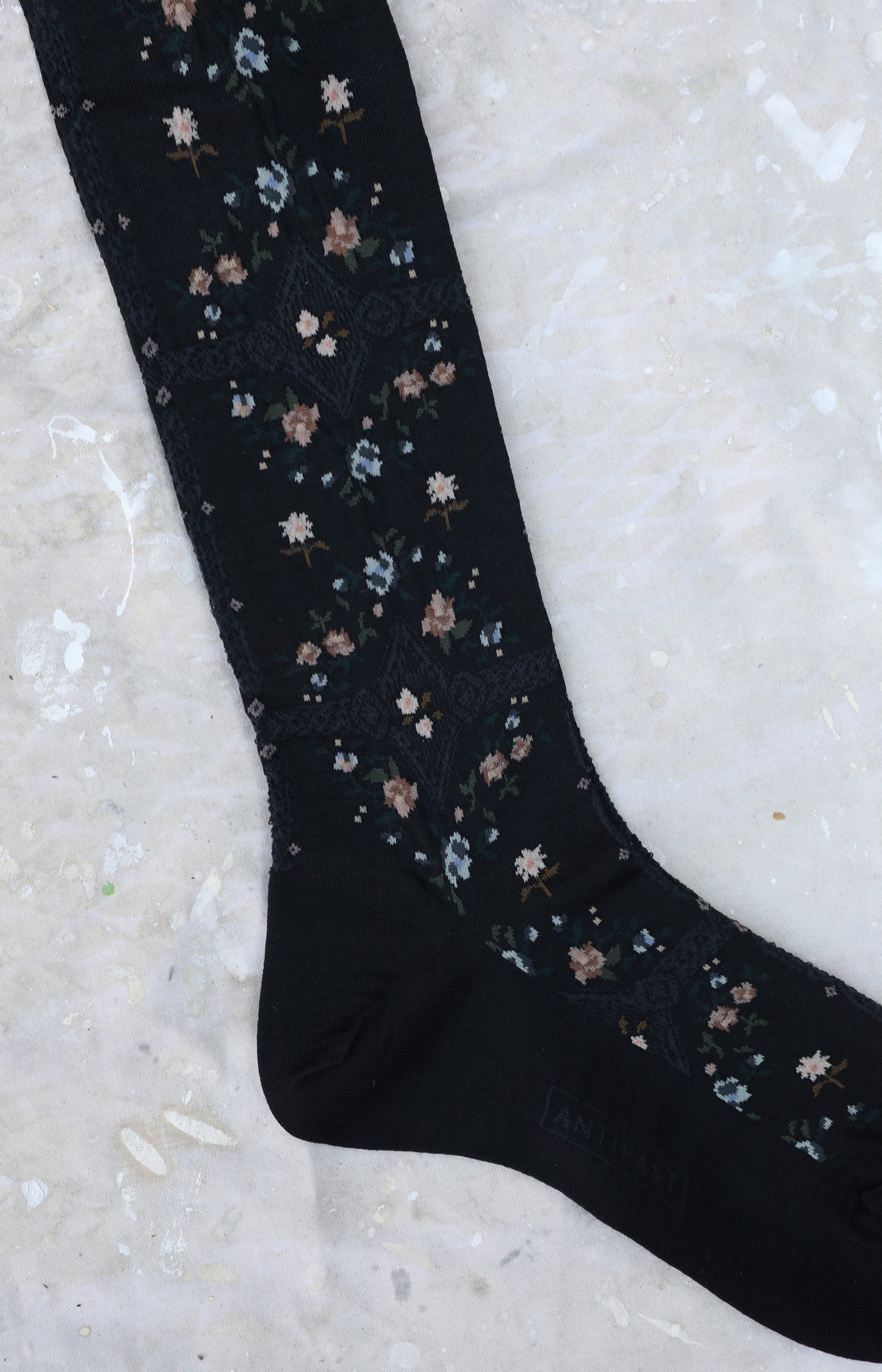 Tall Black Rose Wall Socks