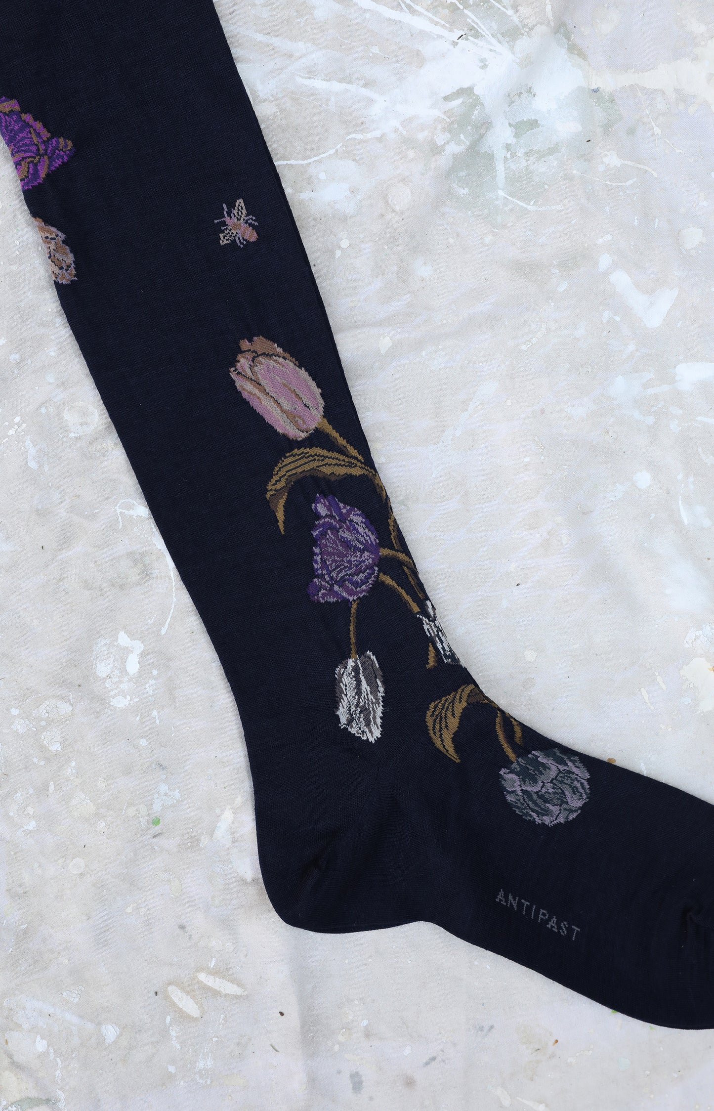 Tall Navy Tulip Socks