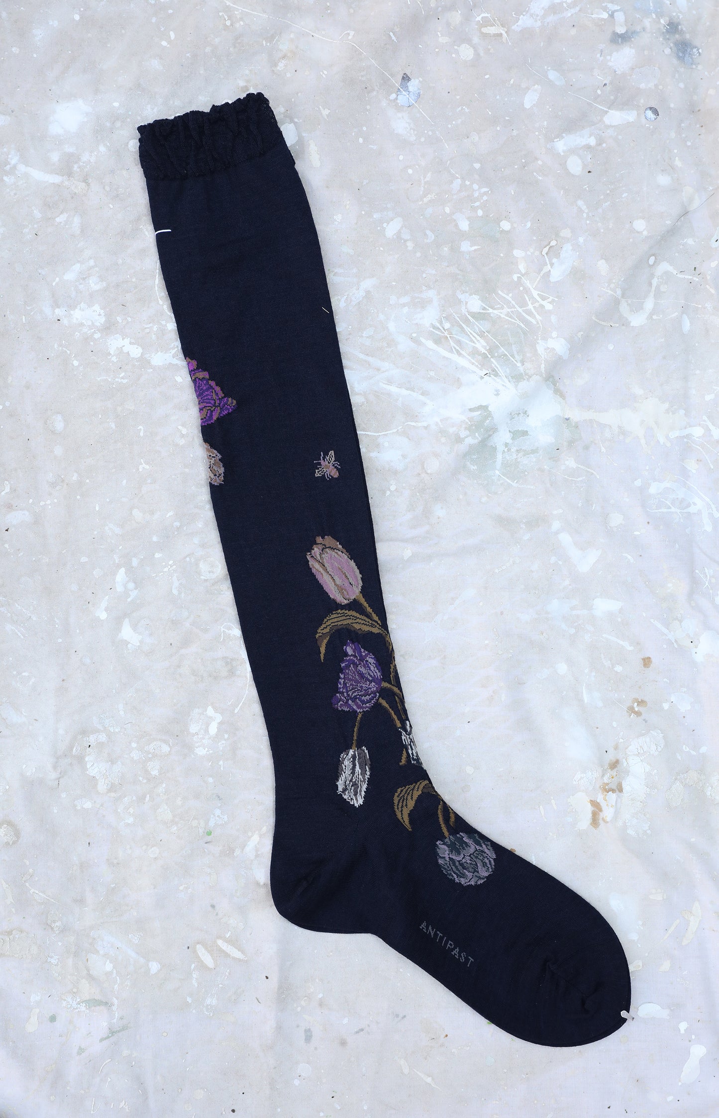 Tall Navy Tulip Socks