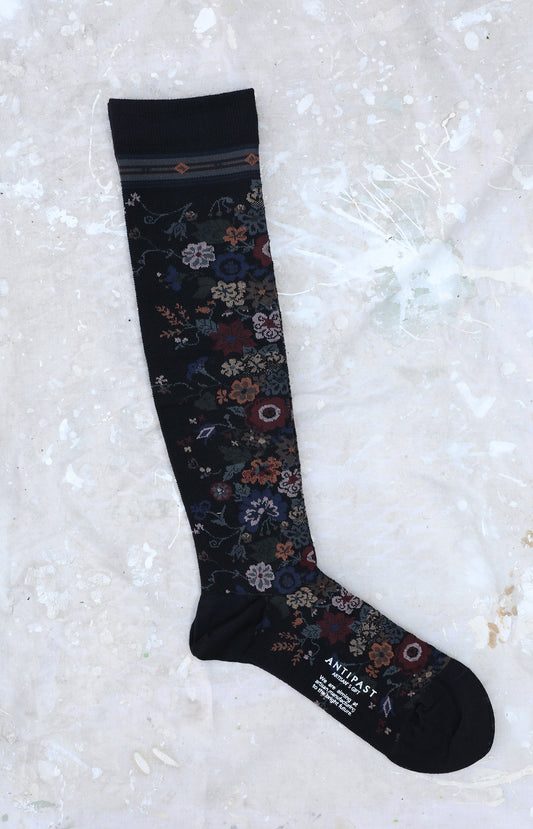 Black Flower Compression Socks