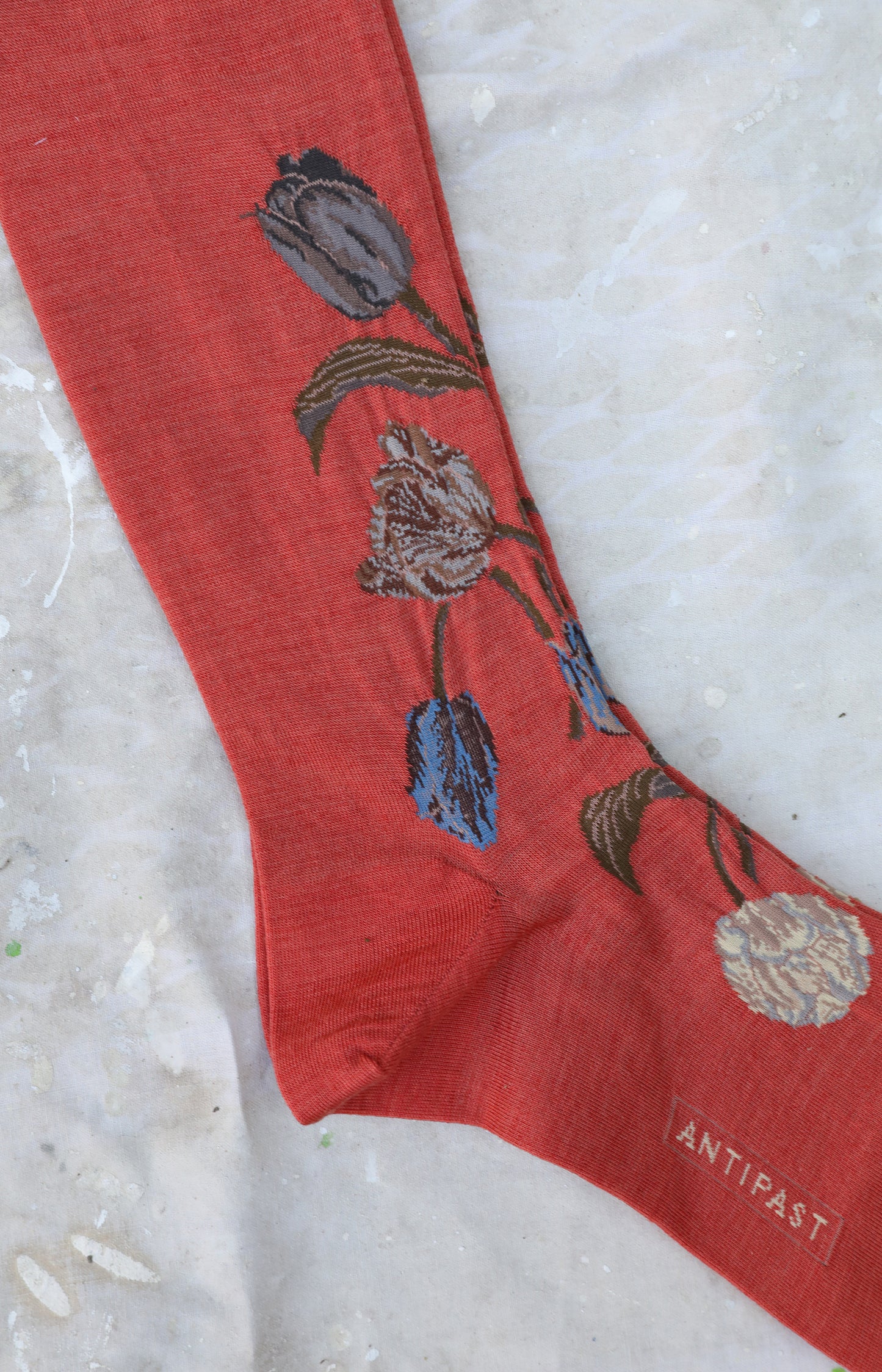 Tall Coral Tulip Socks