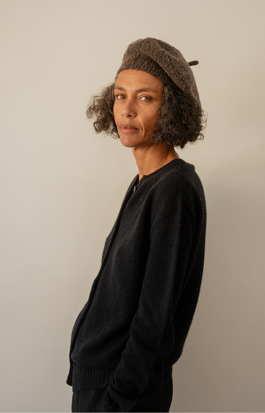 Brown Mix Cashmere Hat