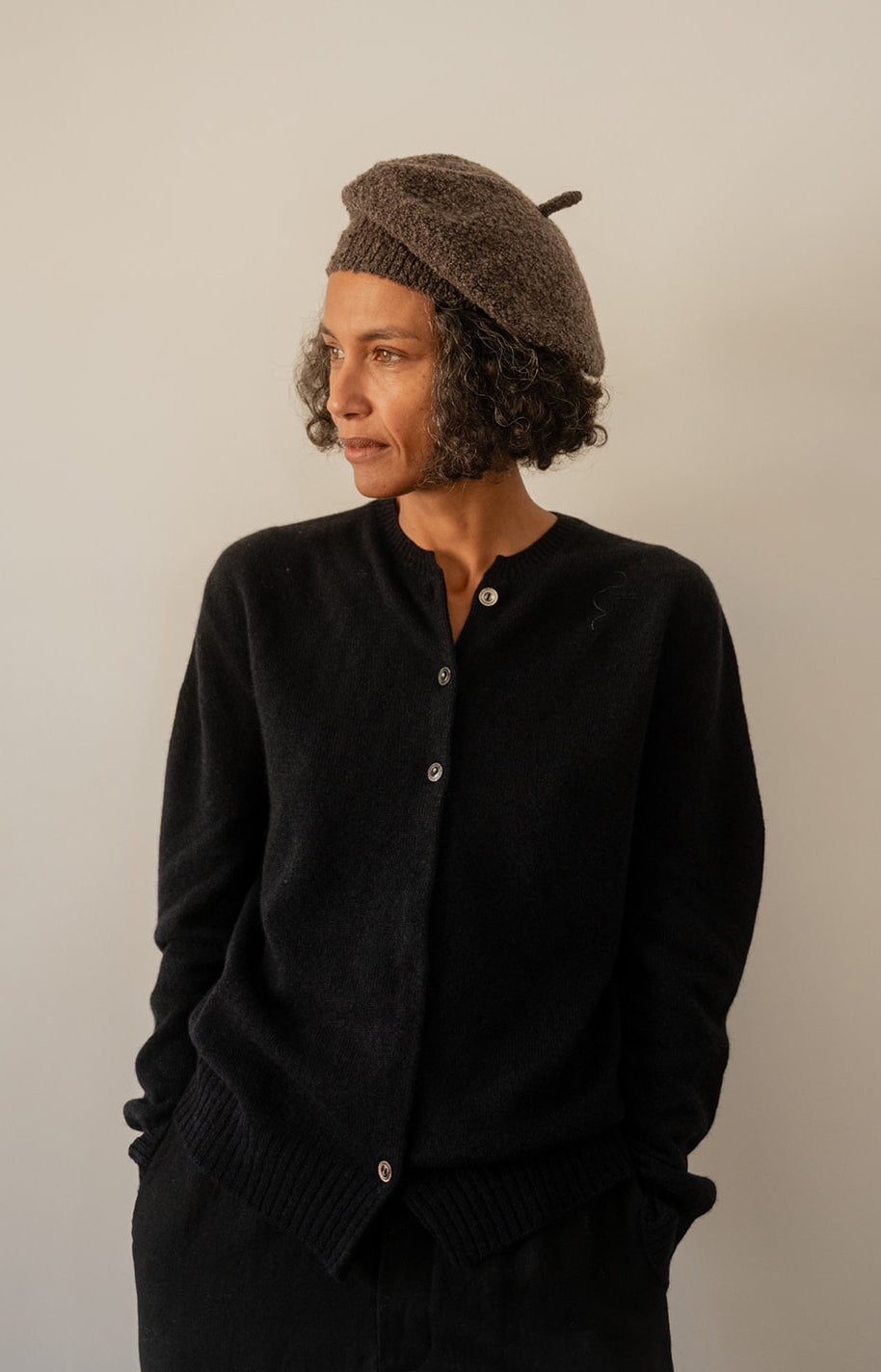Brown Mix Cashmere Hat