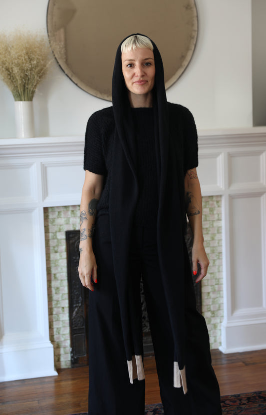 Black Bonnet Scarf