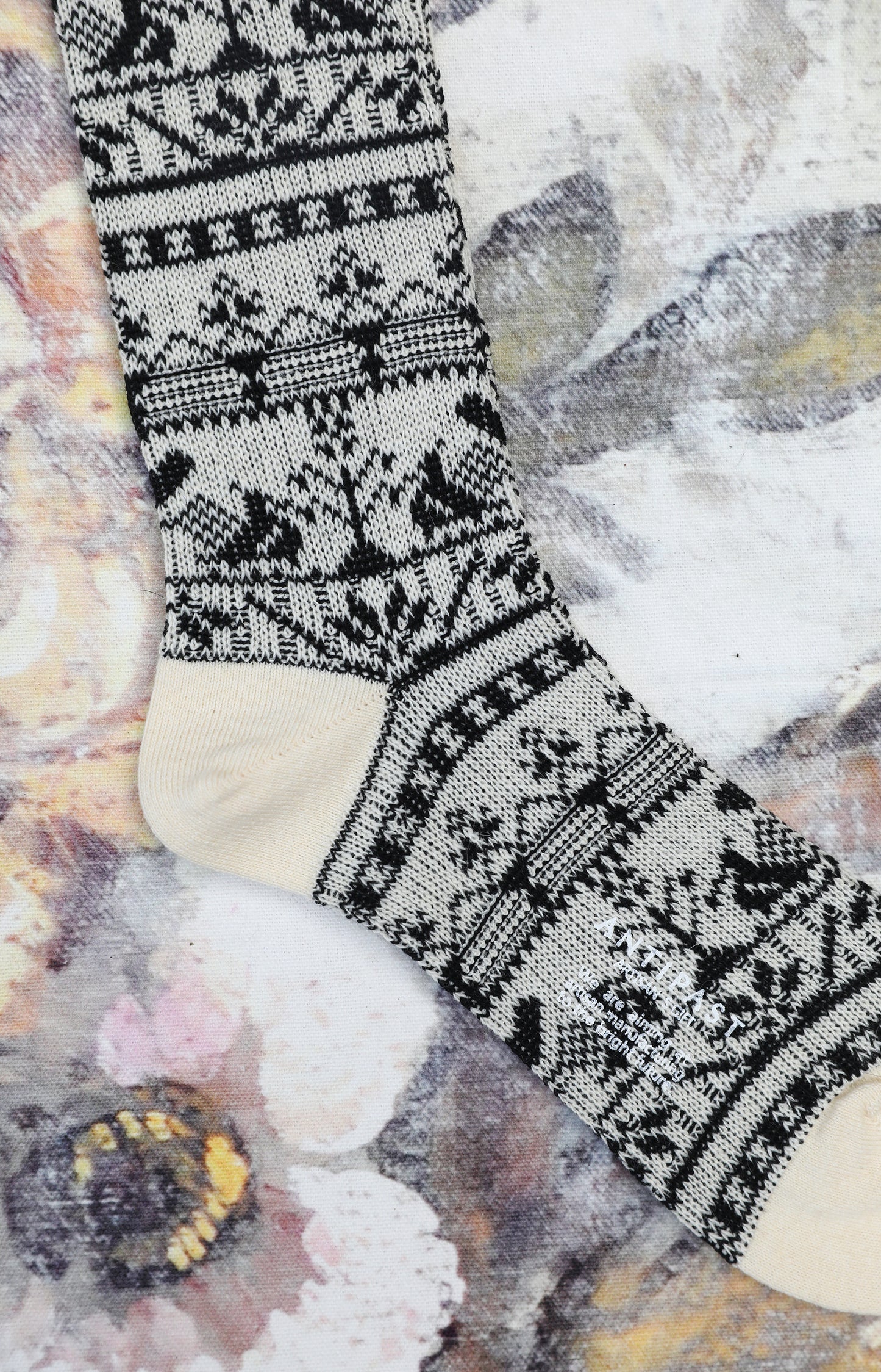 Ivory Nordic Bird Socks