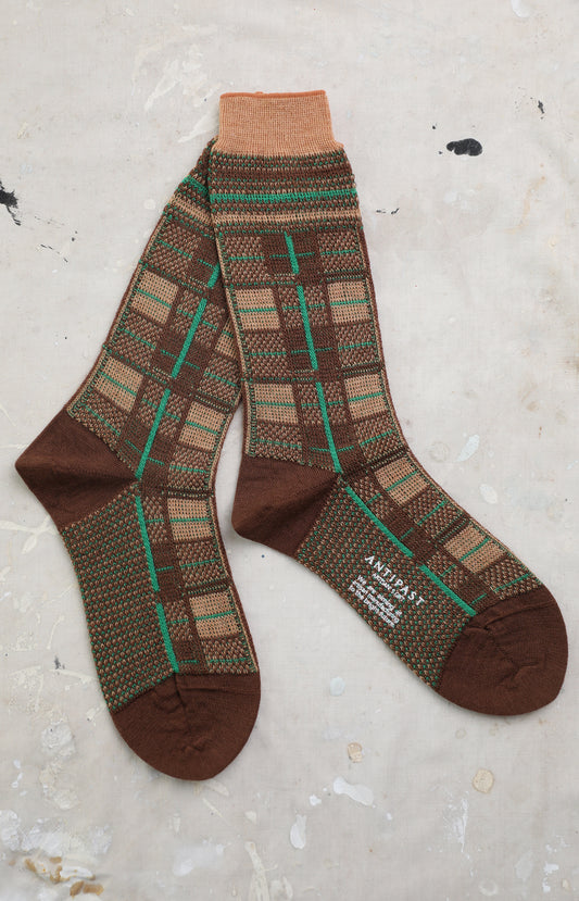Brown Tartan Check Socks