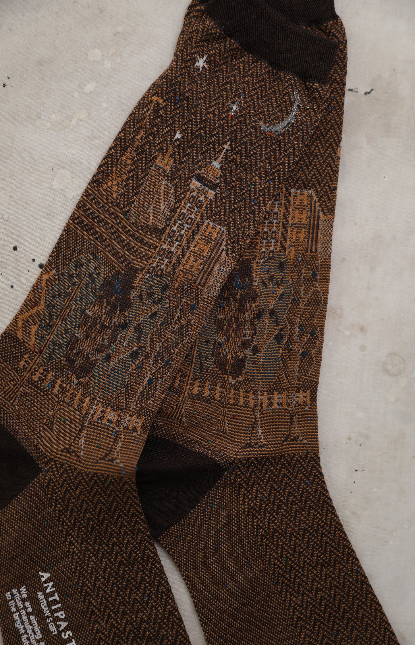 Brown City Scape Socks