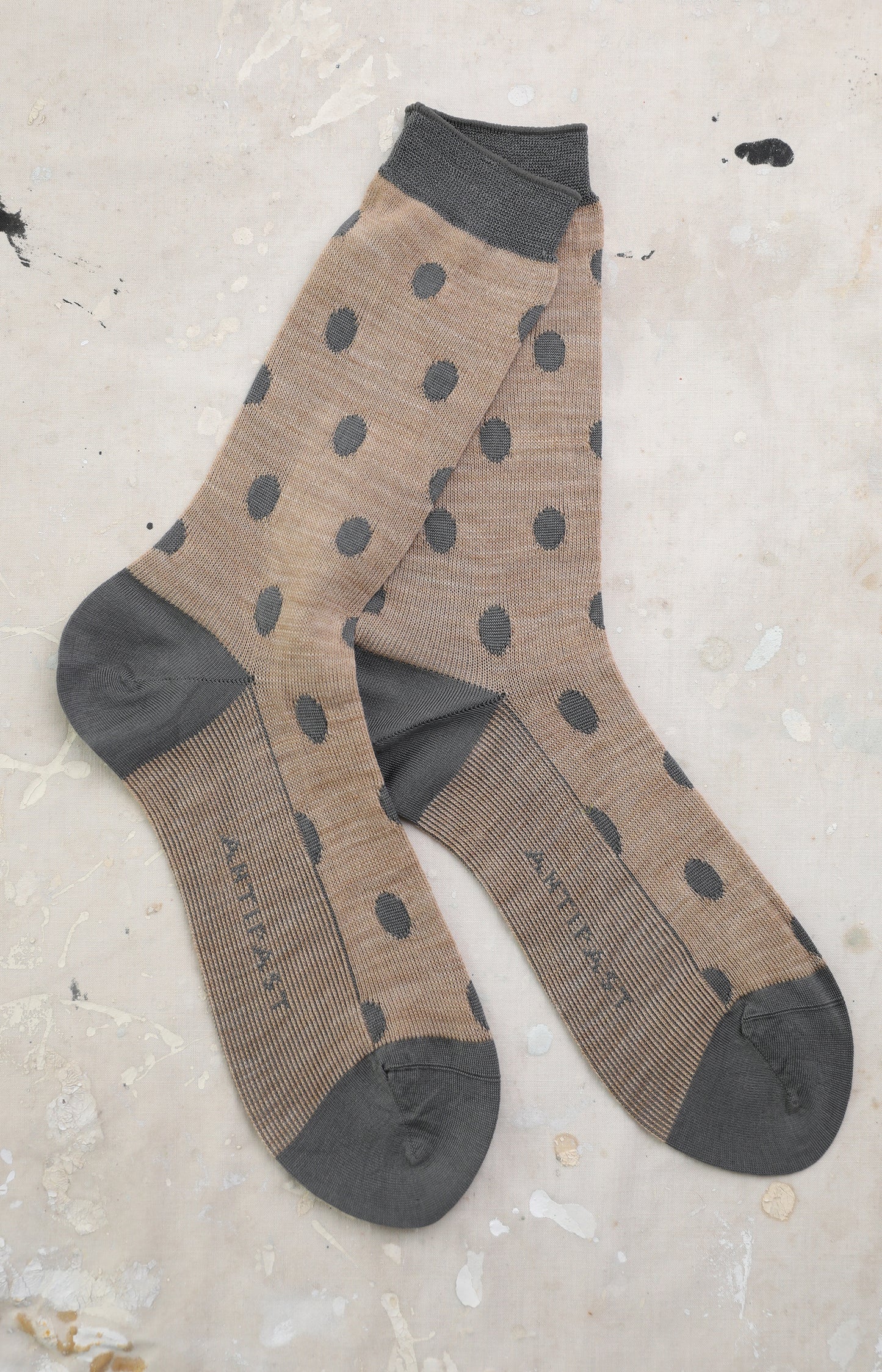 Beige Double Dot Socks