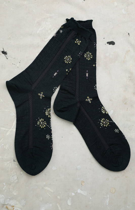 Dark Green Jewel Socks