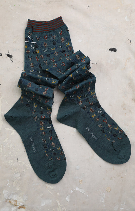 Tall Turquoise Forest Mate Socks