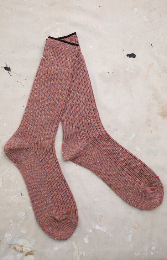 Pink Rib Knit Socks