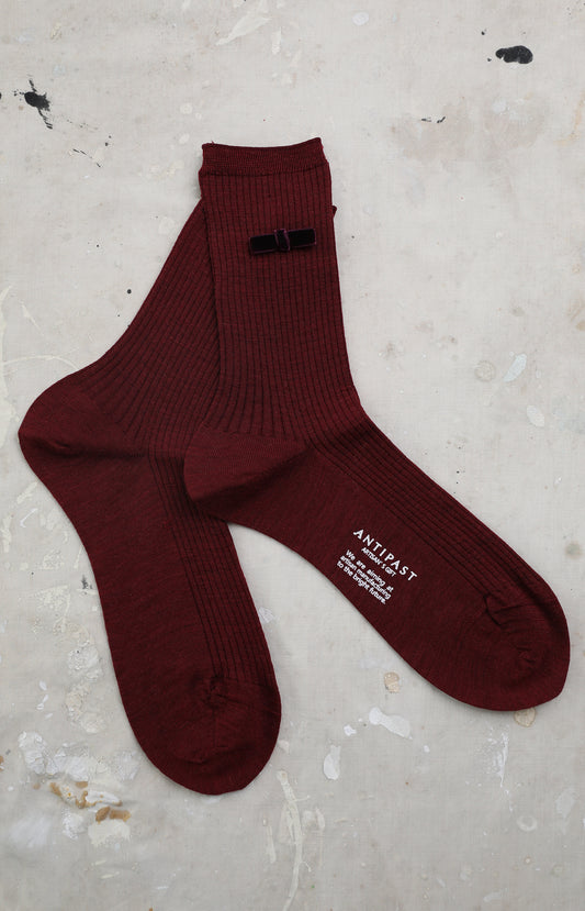 Wine Ribbon Socks