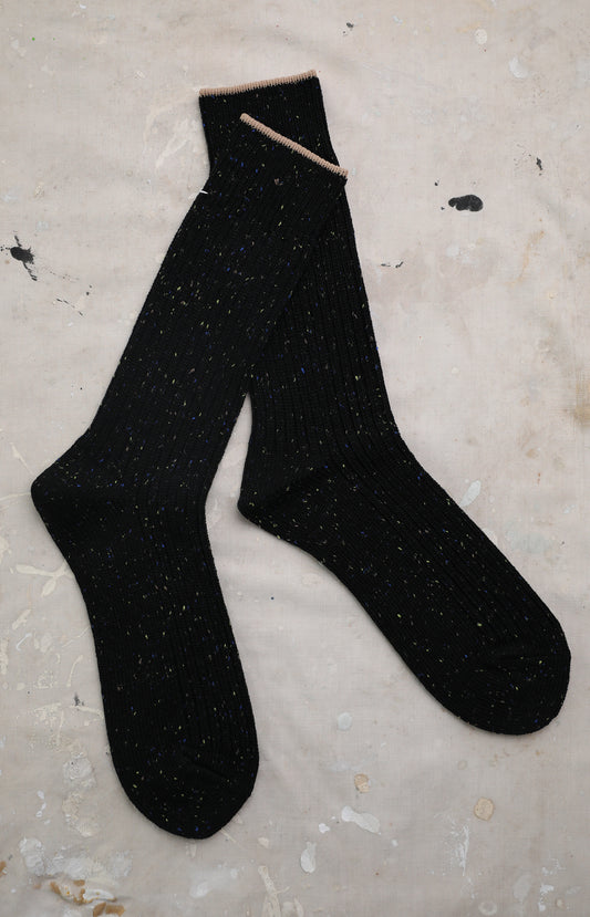Black Rib Knit Socks